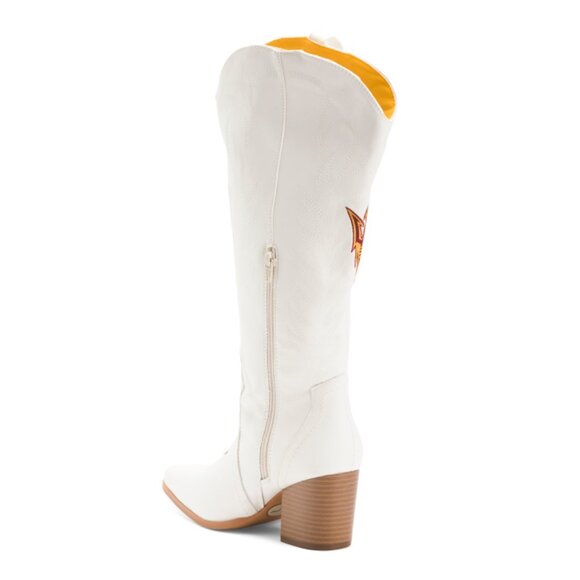 VACCARI BOOTS White Asu Blair Tall Heeled Western Boots - Picture 2 of 2